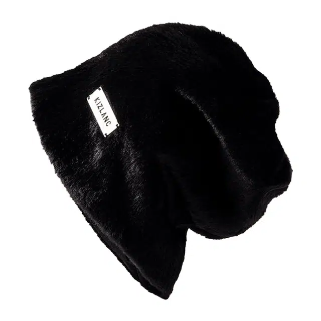 木林森 秋冬款韩版保暖遮脸防寒包头圆脸大脸显脸小 仿兔毛 绒线帽 男女同款情侣款 白色