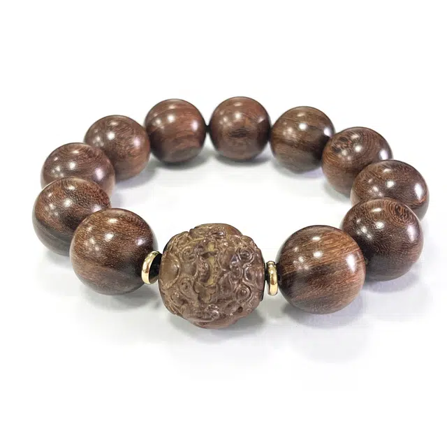 京华录 高品质大颗粒本命年招财转运貔貅佛珠 霸气复古单圈文玩经典 事业有成蒸蒸日上#好运 金丝檀木 手串 男女同款情侣款