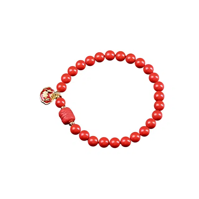 石在行 招财转运 平安纳财纳福 国潮复古 文玩盘玩 朱砂 手串 女款