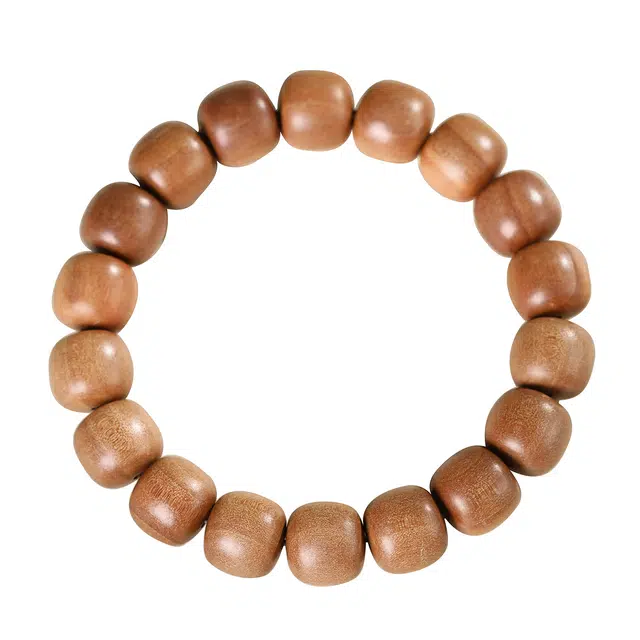 翠雅金楼 老料桶珠素串单圈 文玩新中式高级感转运文艺#好运 檀木 手串 男女同款情侣款