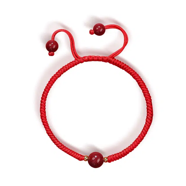 谧月珠宝 新中式国潮 轻奢 小众风格设计 中国红 属龙红绳 再造辰砂朱砂 手链 男女同款情侣款