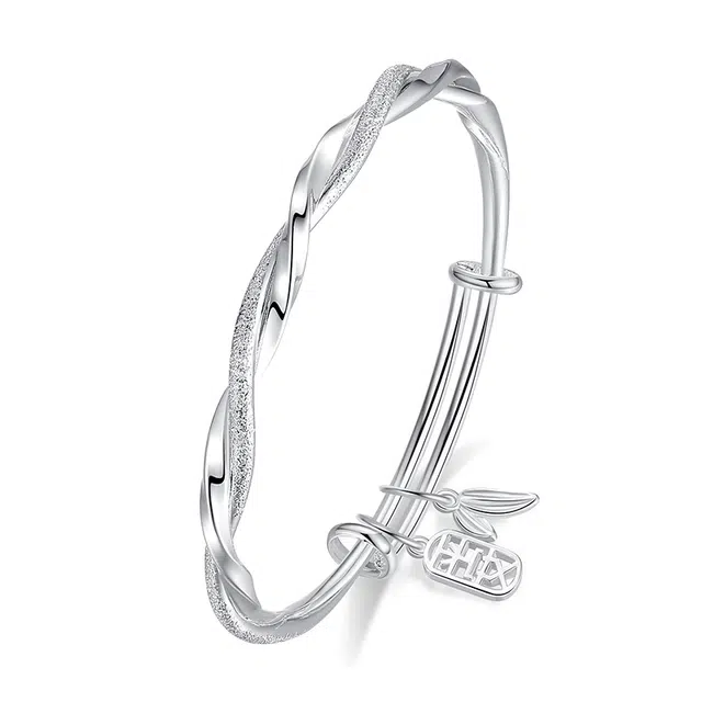 银千惠 新中式莫比乌斯竹报平安节节高升竹韵镯子 国风福牌上岸竹叶流苏平安纳福学业顺利 好运 小众闺蜜送礼生日可调节首饰 手镯 女款