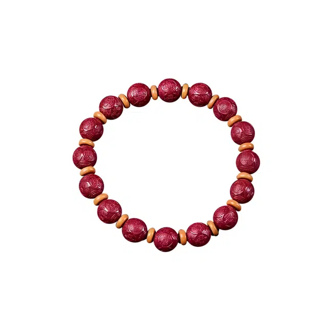 石在行 高含量五帝钱单圈  招财转运 平安纳财纳福 国潮复古 佛珠文玩盘玩好运 朱砂 手串 男女同款情侣款