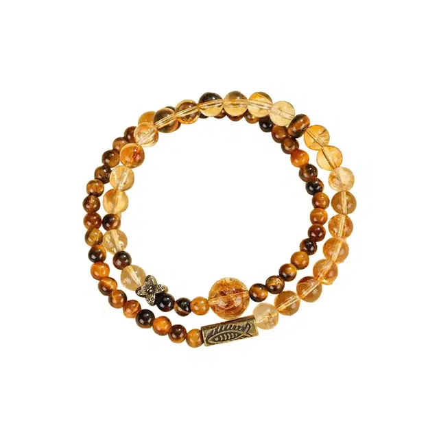 京华录 国风招财纳福转运珠多圈叠戴手持盘玩 民族风简约个性时尚串珠诸事顺利未来可期 #好运 水晶 手串 男女同款情侣款