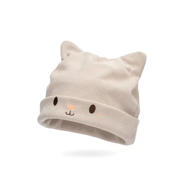 浪莎 秋冬双层猫耳针织帽女生卡通可爱显脸小保暖舒适冷帽包头绒线帽 涤纶 绒线帽 女款