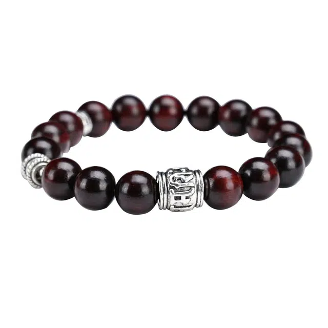 天纵 小叶新中式六字真言转运佛珠   复古时尚高级手链 男朋友父亲周年纪念日送 礼好物 紫檀属 手串 男女同款情侣款