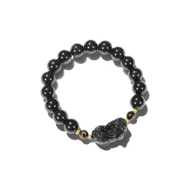 好银坊 爱情甜蜜新中式国风小众百搭 旺桃花貔貅纳福好运 高级感通勤典雅 水晶 手串 男女同款情侣款