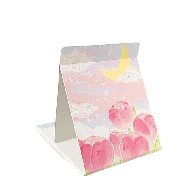 几多萌 可爱郁金香创意卡通梳妆镜 化妆工具