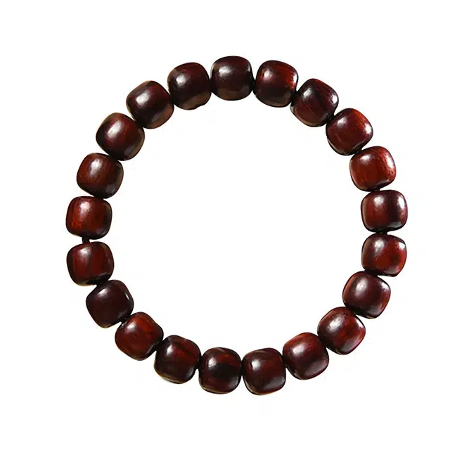 翠雅金楼 桶珠素串文玩新中式高级感木珠转运文艺 紫檀属 手串 男女同款情侣款