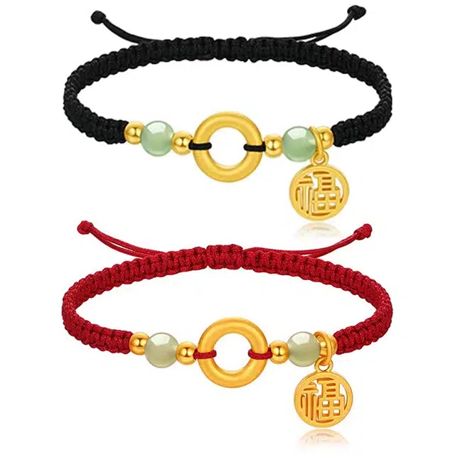 【福牌平安扣】 零界 精致新中式国风轻奢高级感本命年转运珠手工编绳 事事如意顺遂 琉璃 手链 男女同款情侣款