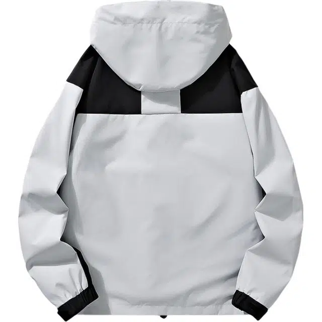 雅鹿  美式复古山系休闲拼色连帽设计感工装纽扣潮流百搭  防风耐磨冲锋衣 男女同款