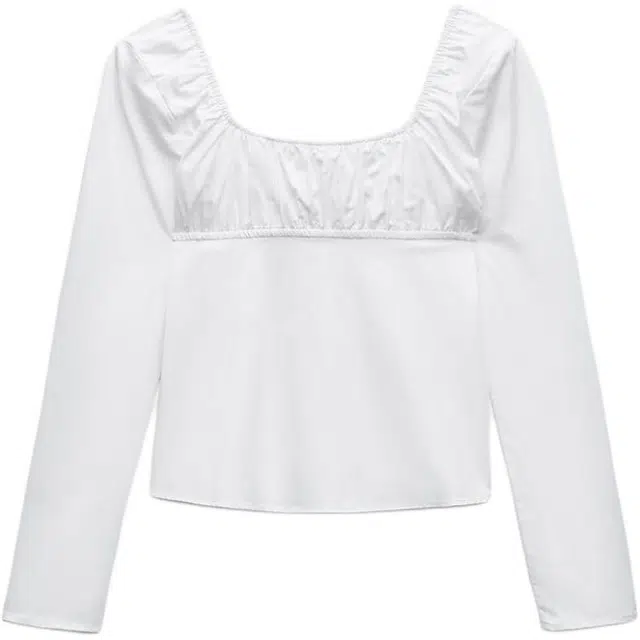 ZARA Square Neck Bow Shirt