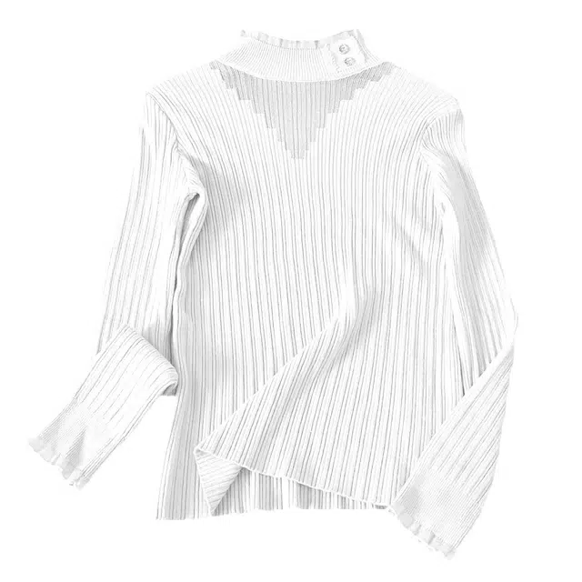 水中花 打底半高领长袖套头针织显瘦纯色百搭打底保暖上装 女款