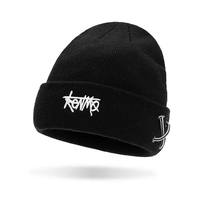 肯默 潮酷抽绳针织 舒适保暖 可松紧 腈纶 绒线帽 男女同款情侣款