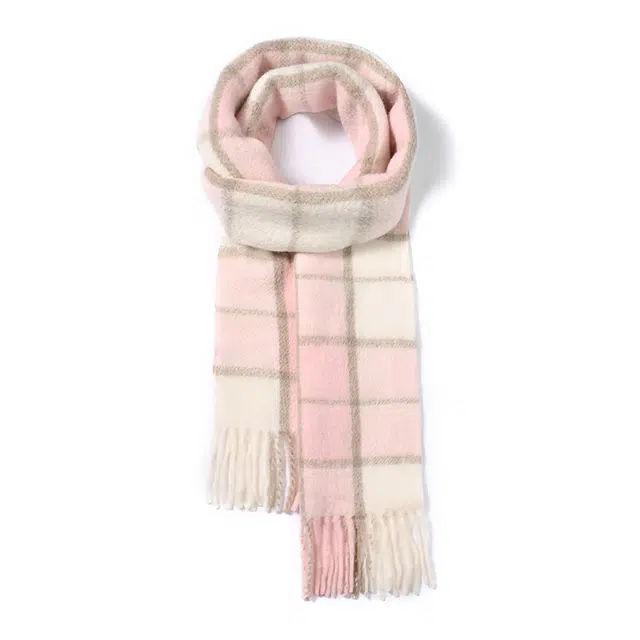 啄木鸟 绵羊毛清新甜美显肤白氛围感秋冬季圈圈纱加绒加厚高级感小香风百搭流苏 绒线围巾 女款