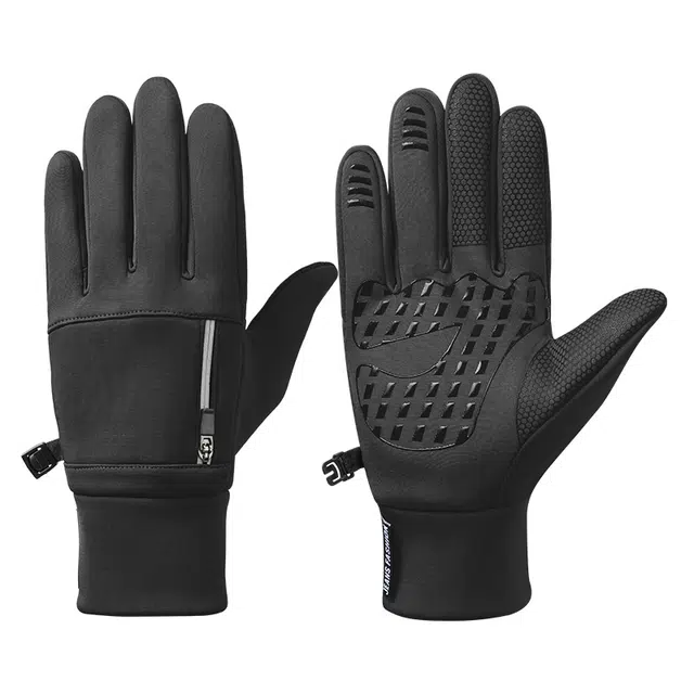 南极人 骑行冬季加绒保暖防泼水冬天户外骑车登山运动防滑可触屏防风防寒加厚 聚酯纤维 手套 男款