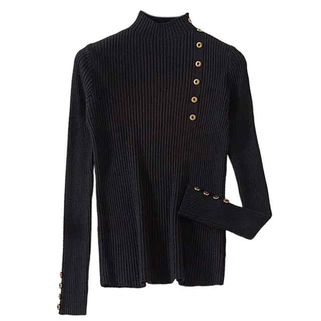 水中花 半高领打底套头针织保暖上装 女款