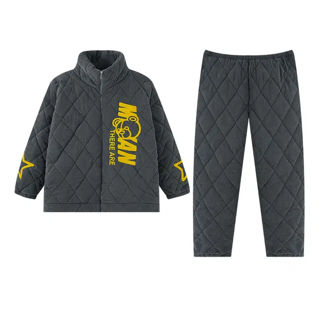 欧诗帛 加厚亲肤简约长袖长裤家居服睡衣套装 男款 图片色