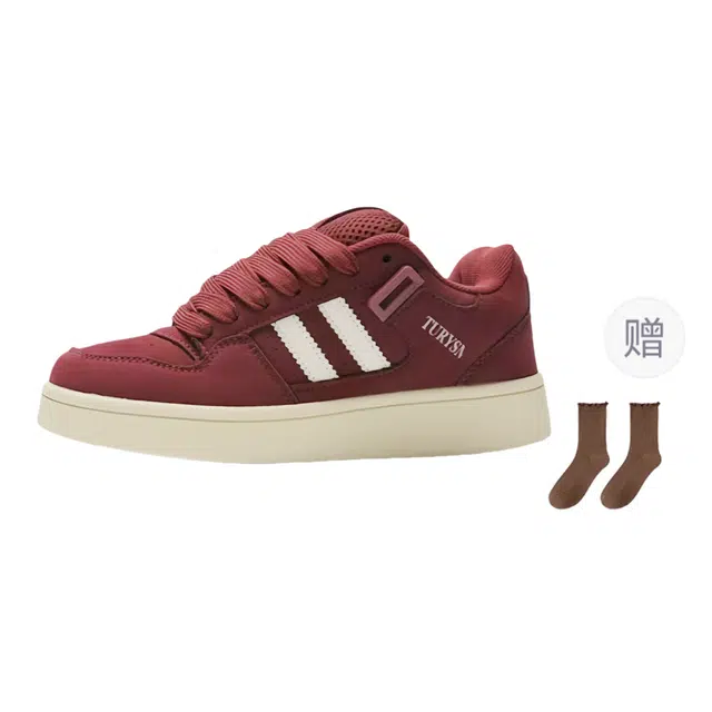 小鹿米利 小众百搭休闲运动 低帮 板鞋 女款 酒红色