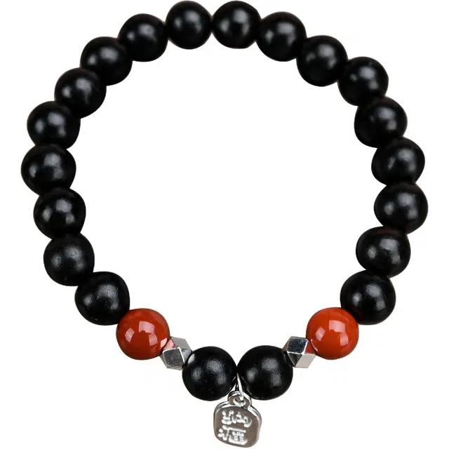 天纵 新中式复古好运当头转运佛珠  招财纳福挂坠单圈 黑檀 手串 男女同款情侣款