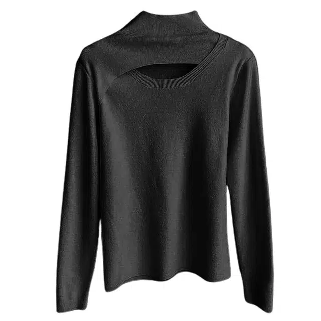 水中花 镂空设计感小众打底衫高级感高领毛衣时尚洋气针织保暖上装 女款