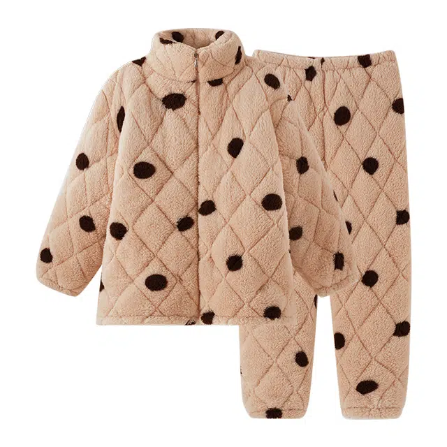 欧诗帛 立领拉链长袖长裤可外穿保暖舒适亲肤睡衣套装 女款 图片色