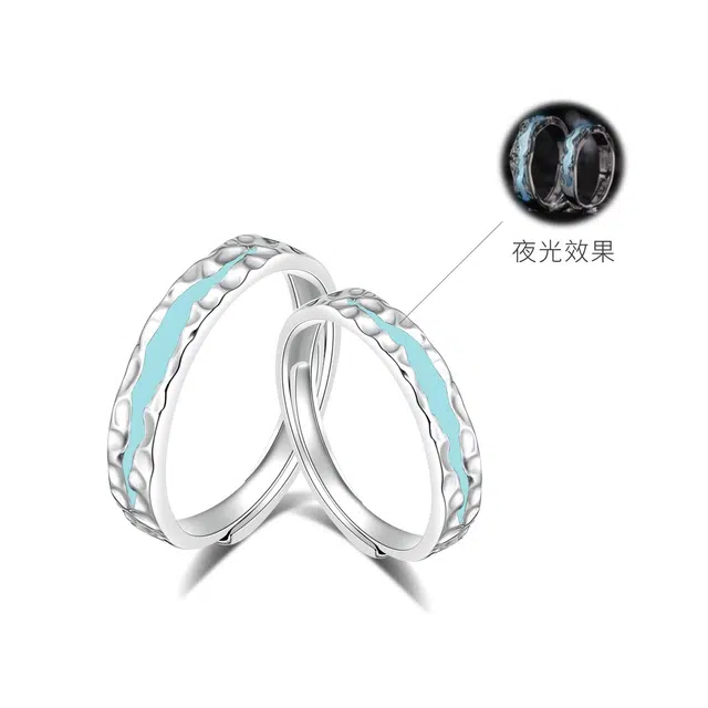 【S999纯银 免费刻字】 金师傅 光年之境  开口可调节 表白告白纪念日礼盒#好运 足银 戒指 男女同款情侣款
