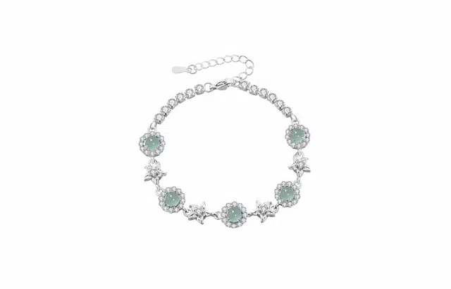 牧言 闪耀星星 清冷气质简约小众设计高级感 立体闪耀小花绿色蓝色海星五角星星球手饰 合金 手链 女款