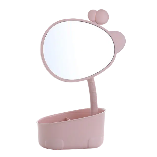 几多萌 带收纳格可旋转家用宿舍台式可旋转 化妆镜