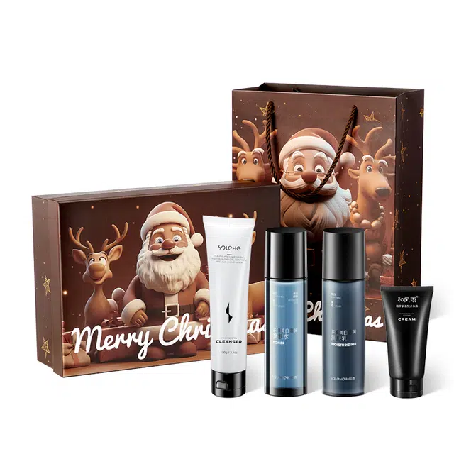和风雨 圣诞老人护肤礼盒 提亮肤色 清洁清爽控油补水 四件套