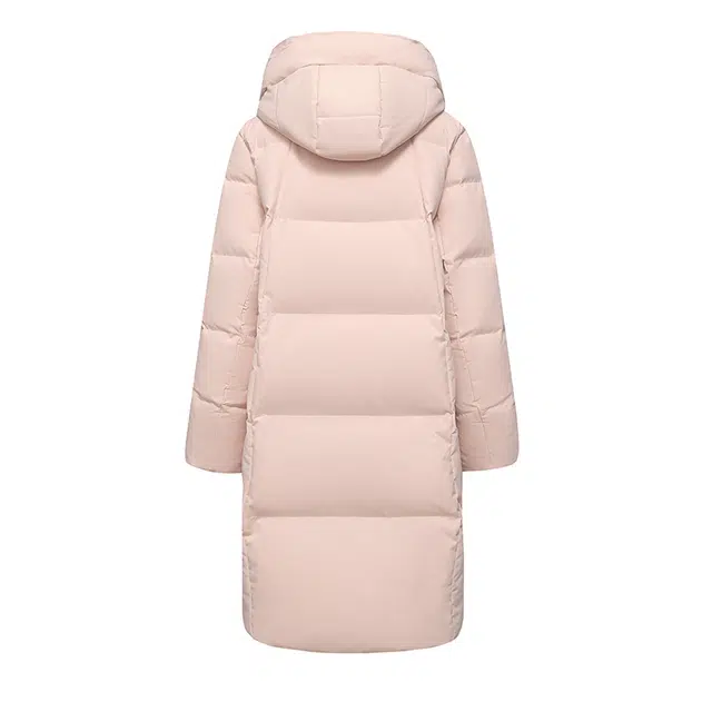 雅鹿 纯色中长款流行风格防寒保暖连帽加厚羽绒服 女款