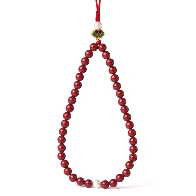 灵菲 平安如意 高含量紫金砂 新中式吉祥挂件招财纳福 本命年小众佛珠家人生日送礼#好运 再造辰砂朱砂 手机链 男女同款情侣款