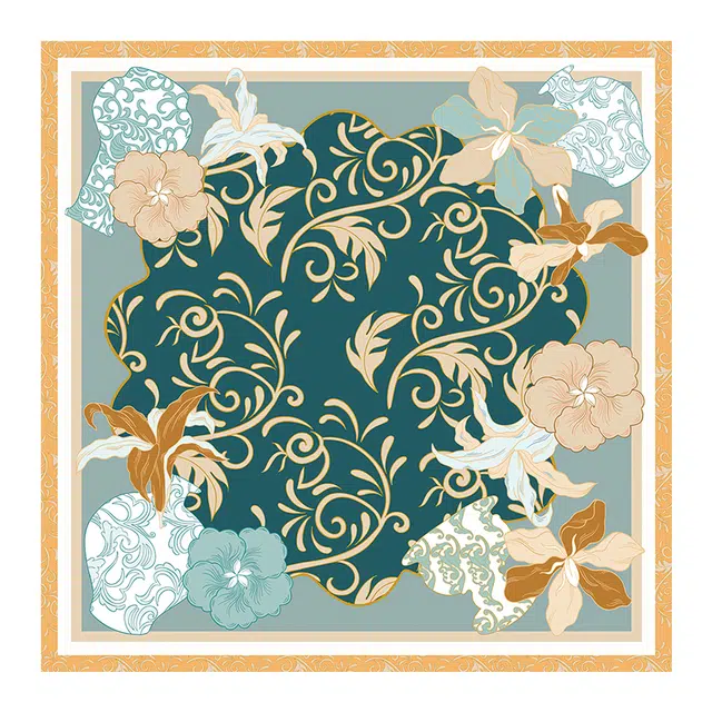 上海故事 繁华之景双面印花真丝中真丝斜纹绸顺滑抗皱亲肤柔软奢华大气 丝巾 女款