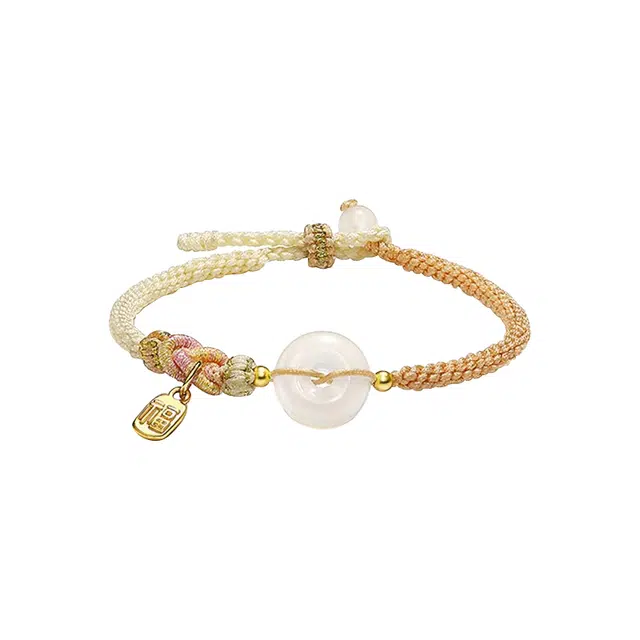 醉倾城 莫相离好运平安扣 新中式国潮复古精致时尚温婉优雅小众设计日常百搭轻奢高级感 玉髓 手链 男女同款情侣款