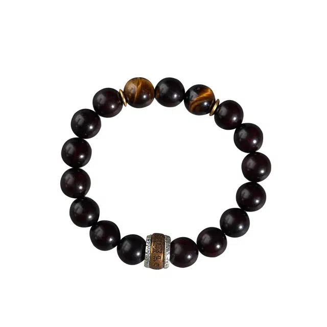 天纵 新中式国潮设计款  招财护身事业有成转运佛珠 紫檀属 手串 男女同款情侣款