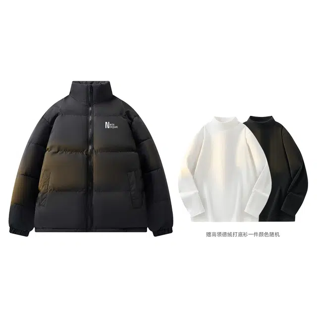 依文 经典基础款设计感简约高级感百搭立领宽松面包服美式慵懒风无性别穿搭保暖廓形棉服 男女同款