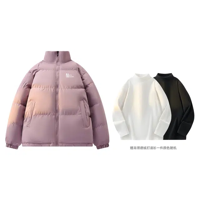 依文 经典基础款设计感简约高级感百搭立领宽松面包服美式慵懒风无性别穿搭保暖廓形棉服 男女同款