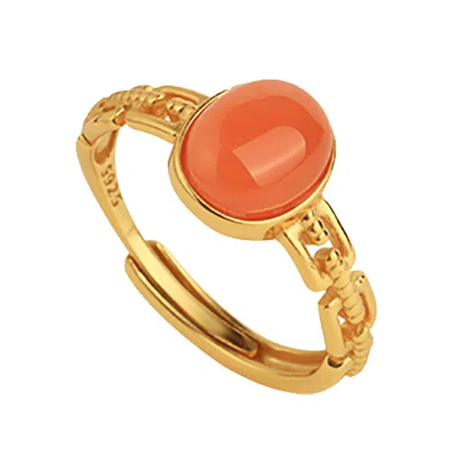 小银匠 一生所爱新中式民族风复古气质国潮古风穿搭#好运 玛瑙 戒指 女款