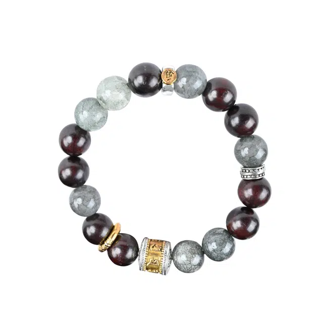 天纵 小叶新中式六字真言转运珠平安纳福  本命年十二生肖守护佛珠好运手饰送 礼生日纪念日礼 紫檀属 木作手串 男女同款情侣款