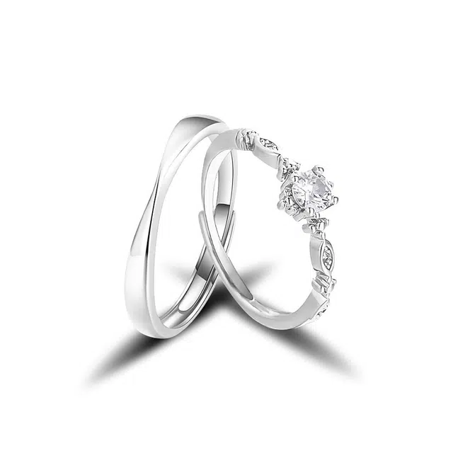 恋爱频率 莫比乌斯环 永恒旋律 一见钟情钟爱久久对戒 三秒心动开口戒可调节 甜蜜浪漫初恋约会学生表白纪念日 锆石 戒指 男女同款情侣款