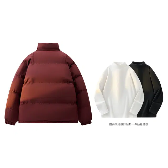 依文 经典基础款设计感简约高级感百搭立领宽松面包服美式慵懒风无性别穿搭保暖廓形棉服 男女同款