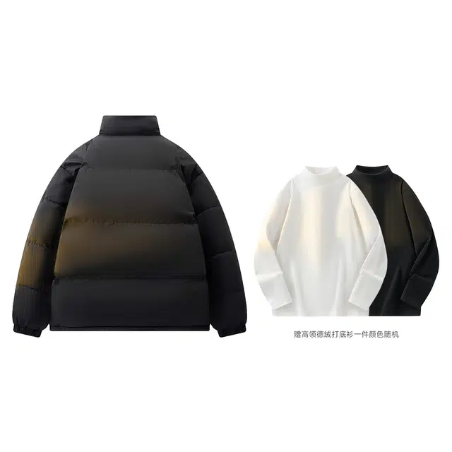 依文 经典基础款设计感简约高级感百搭立领宽松面包服美式慵懒风无性别穿搭保暖廓形棉服 男女同款