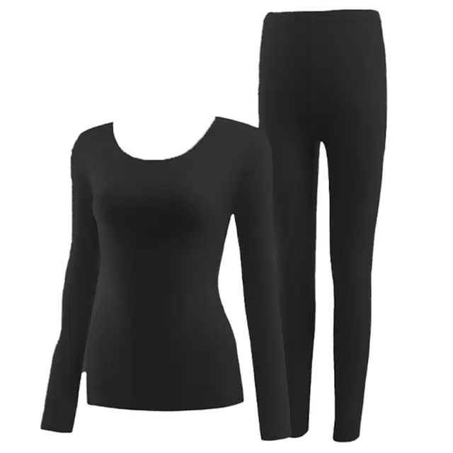 都市丽人 抑菌双面磨毛纯色保暖套装 女款