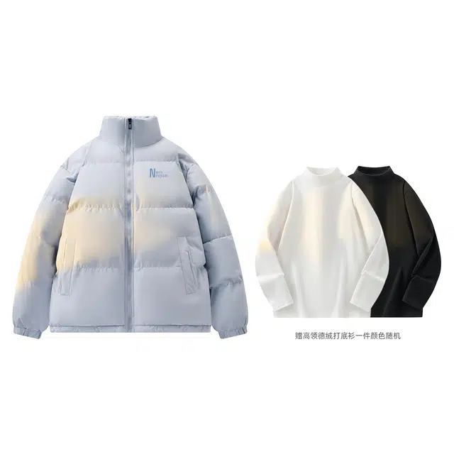 依文 经典基础款设计感简约高级感百搭立领宽松面包服美式慵懒风无性别穿搭保暖廓形棉服 男女同款