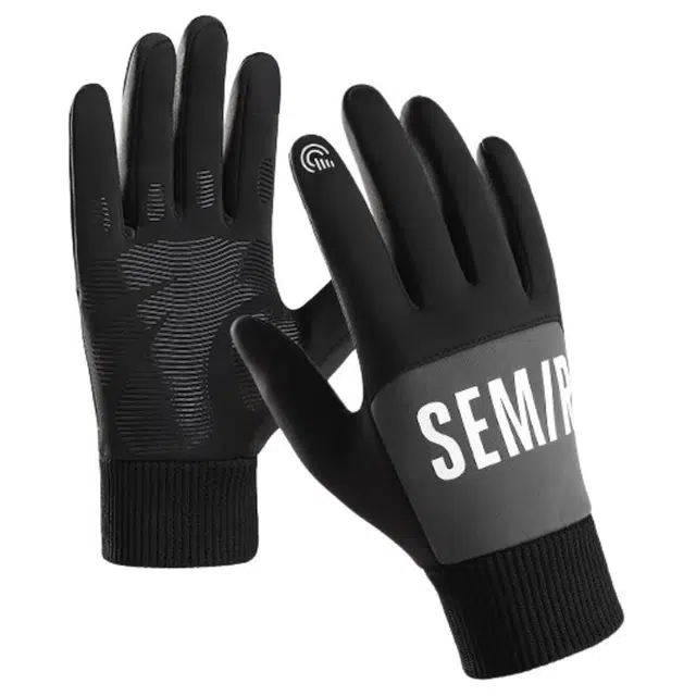 森马 秋冬季户外骑行 上班族  带标 束口 加绒保暖 防风 涤纶 手套 男女同款情侣款