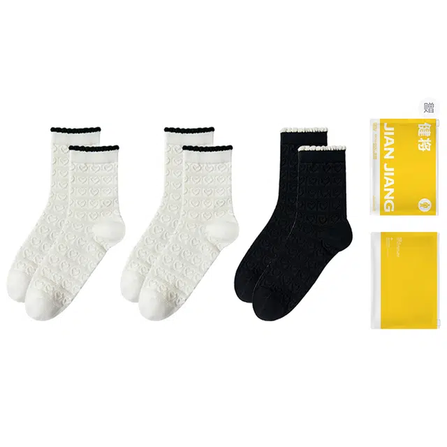 健将 抗菌消臭时尚花边透气可爱中筒袜 女款 礼盒组合装