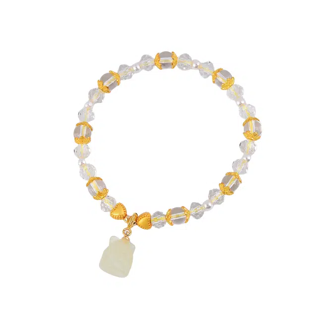 石在行 招财进宝国潮文玩 复古大气设计感  好事连连盘玩 礼盒 贵重小众新中式福瑞平安好运 水晶 手串 女款