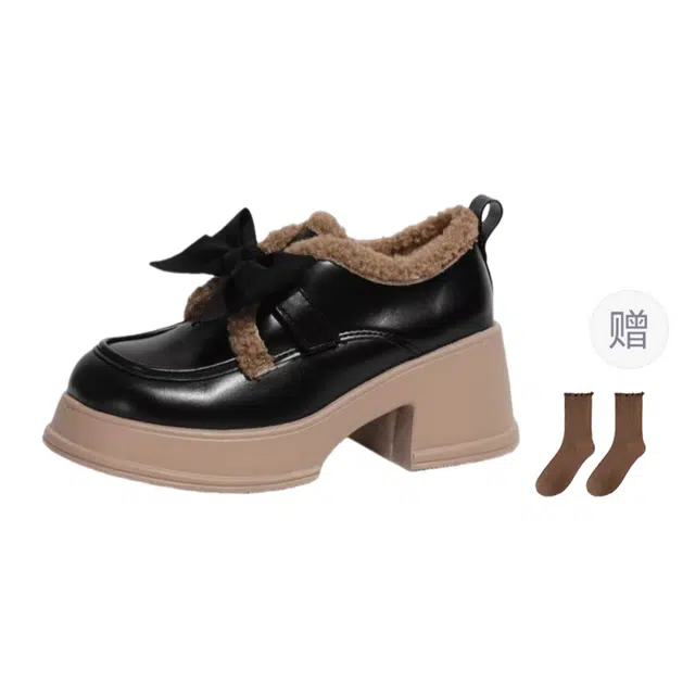 小鹿米利 英伦风加绒学院风 女士休闲单鞋 女款