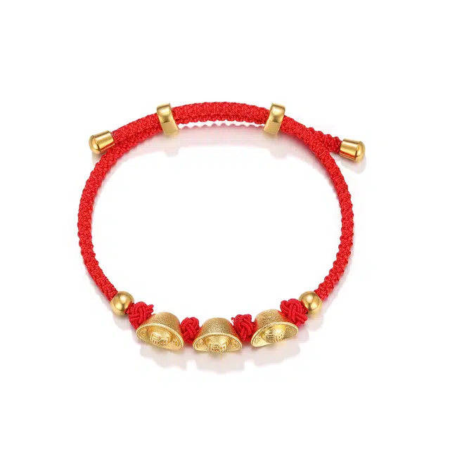 珂里 国潮新中式元宝本命年蛇年喜庆红色手绳百搭可调节 合金 手链 女款