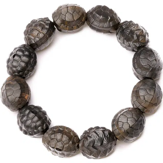 三檀小舍 国风国潮新中式 财源不断富甲四方#好运 精工巧雕小众高级文玩盘玩 阴沉木 手串 男女同款情侣款